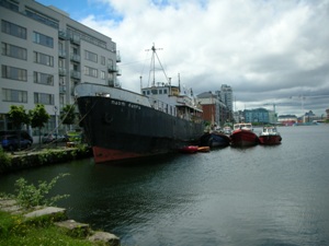 Naomh Eanna in Hanover Dock, now in the graving dock