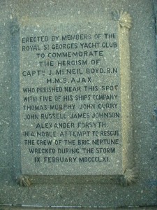 Boyd Plaque Inscription on the Boyd monument, DúnLaoghaire pier