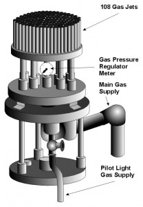 Wigham's Crocus Gas Burner Drawing Gas Burner