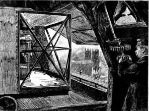 The light above Big Ben over Big Ben