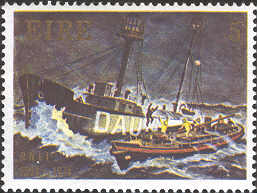 Postage stamp issued to mark 150 years of RNLI