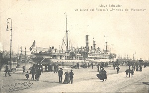 passengers embarking on the SS Principe di Piemonte