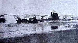 Deck gun of U-20, in situ